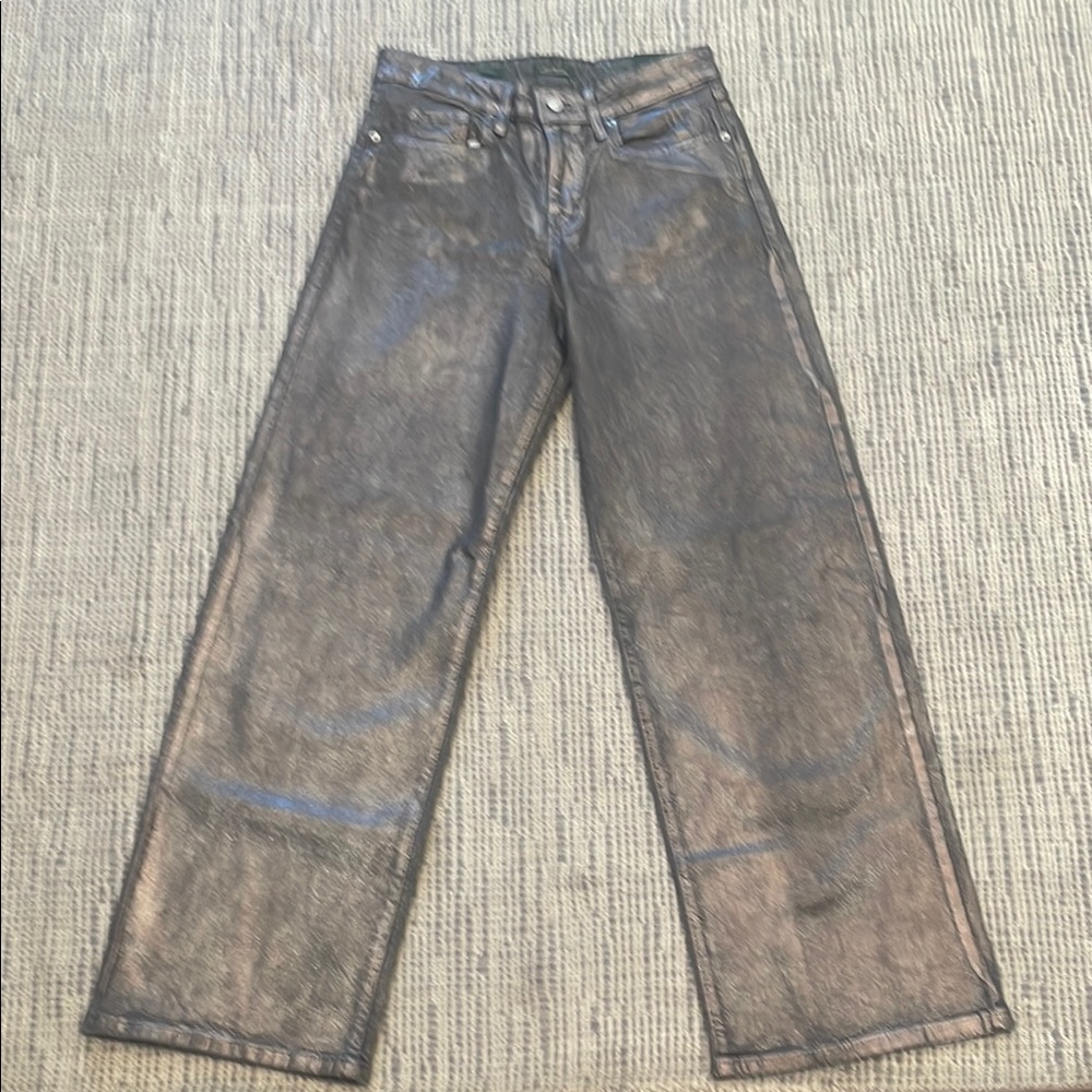 Wild Fable Metallic Silver Wide-Leg Jeans